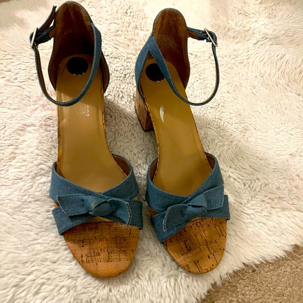 Aerosoles denim and cork block heel